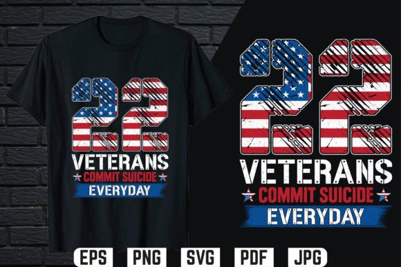 22 Veteran Commit Suicide T-shirt Design Graphics