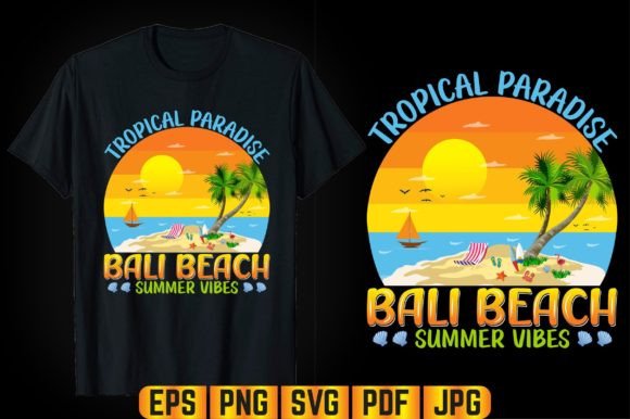 Bali Beach Typography T-shirt Design: Graphics & Graphic Templates