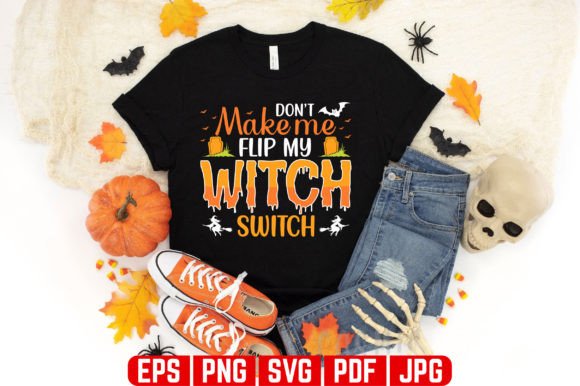 Flip My Witch Halloween T-shirt Design: Graphics and T-Shirt Designs