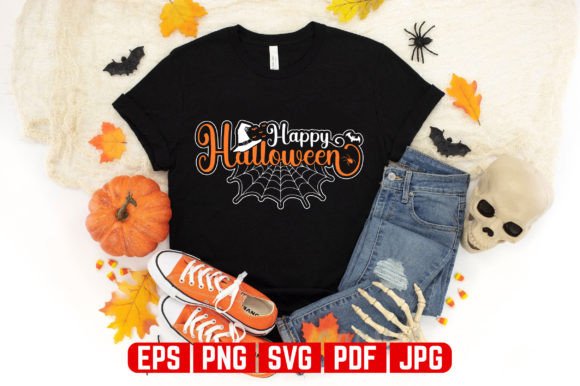 Happy Halloween Typography Tshirt Design