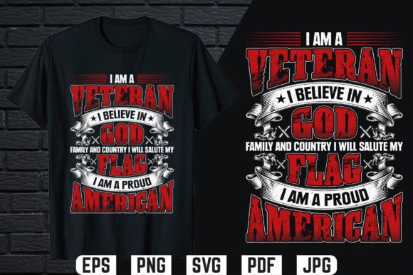 Proud American Veteran T-shirt Design Graphics