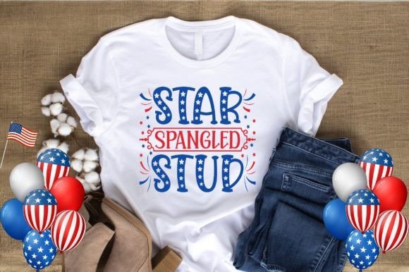 Star Spangled 4th of July T-shirt Design: Graphics for Local Business Branding