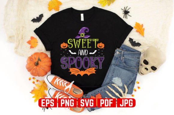 Sweet and Spooky Halloween Tshirt Design: Graphics & T-Shirt Designs