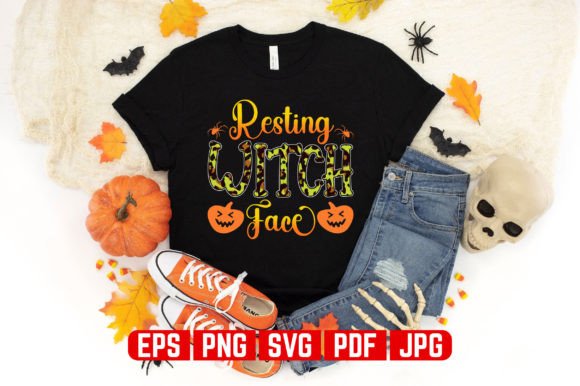 Witch Face Halloween T-shirt Design Graphics